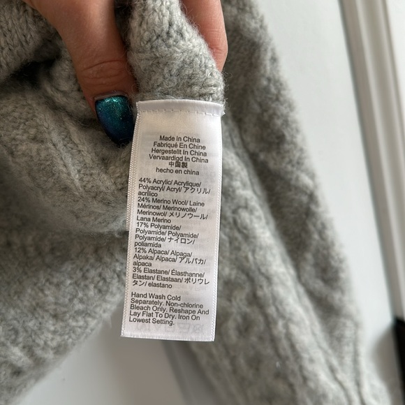 J. Crew Wool Blend Cable Knit Turtleneck Sweater | Cozy Winter Essential - Picture 6 of 6